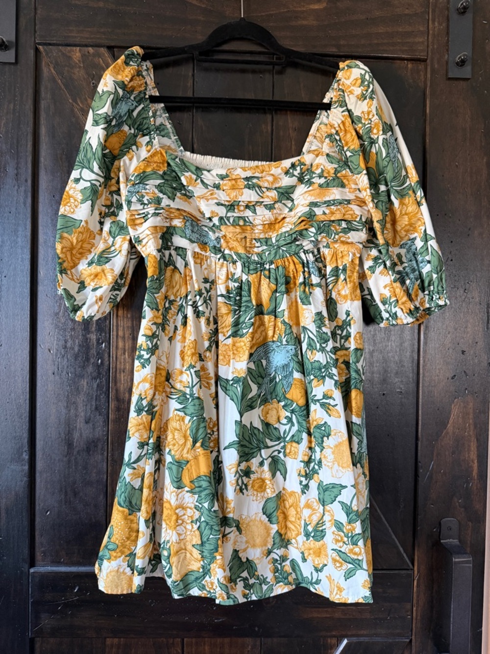 Abercrombie & Fitch Cream Dress with Yellow Floral Print